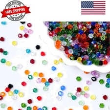 1000PCS Bicone Crystal Beads 4mm Glass Faceted Spacer Beads Bulk for Jewelry ...