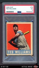 1948 Leaf #76 Ted Williams Red Sox HOF PSA 5 - EX