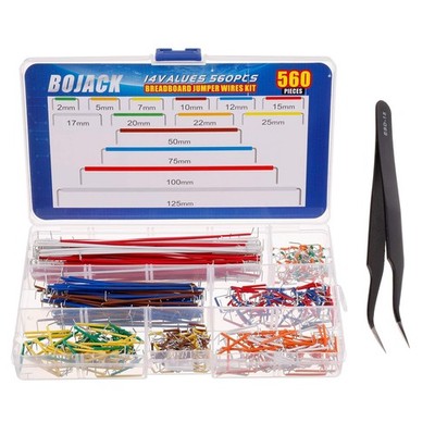 14 Vaules 560 Stück 2-125 mm Lötfrei Flexible Breadboard Verbindungsleitung Kabel 