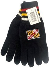 Maryland Flag Black Knit Gloves