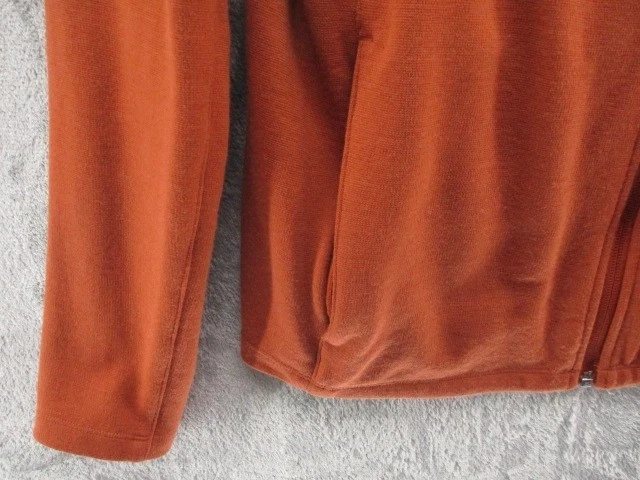 Ibex Shak Jacket Mens Medium Orange 100% Merino Wool Full Zip FLAW - Image 4 of 4