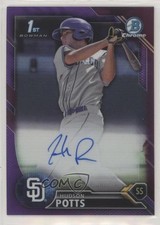 2016 Bowman Draft Chrome Pick Purple Refractor 196/250 Hudson Potts Auto 0f8