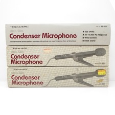 Vintage Radio Shack Realistic 33-2011 Ultra Slim Condenser Microphones Lot of 3