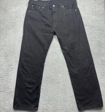 Levis 501 Jeans Mens 40x32 Black Straight Leg Button Fly Western Cotton Classic