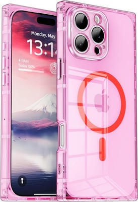 Rectangle Edge Magnetic Clear Case for iPhone 16 Pro Max, Thin Slim Shockproof T