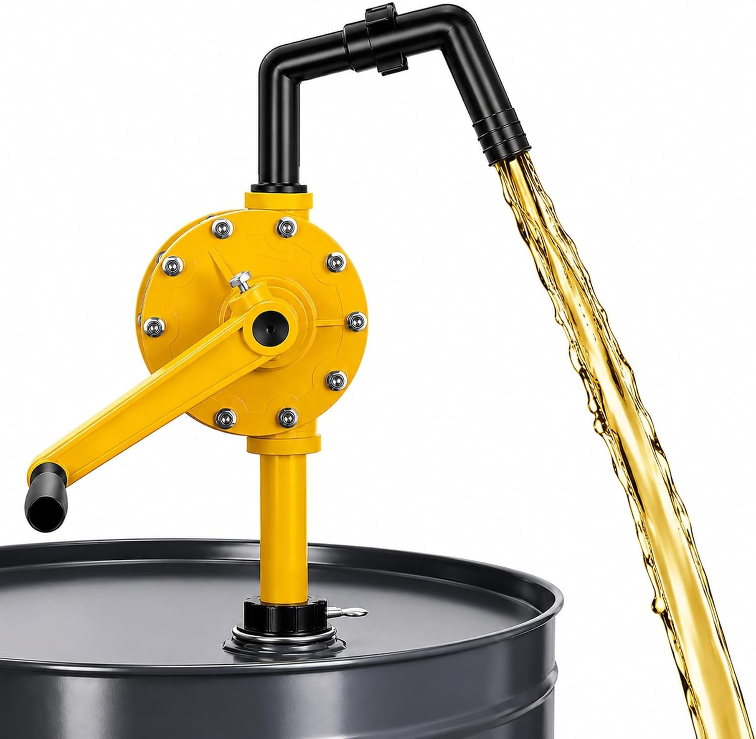 55 Gallon Drum Pump, Up to 10 GPM Manual Rotary Barrel Pump for Water, Diesel...