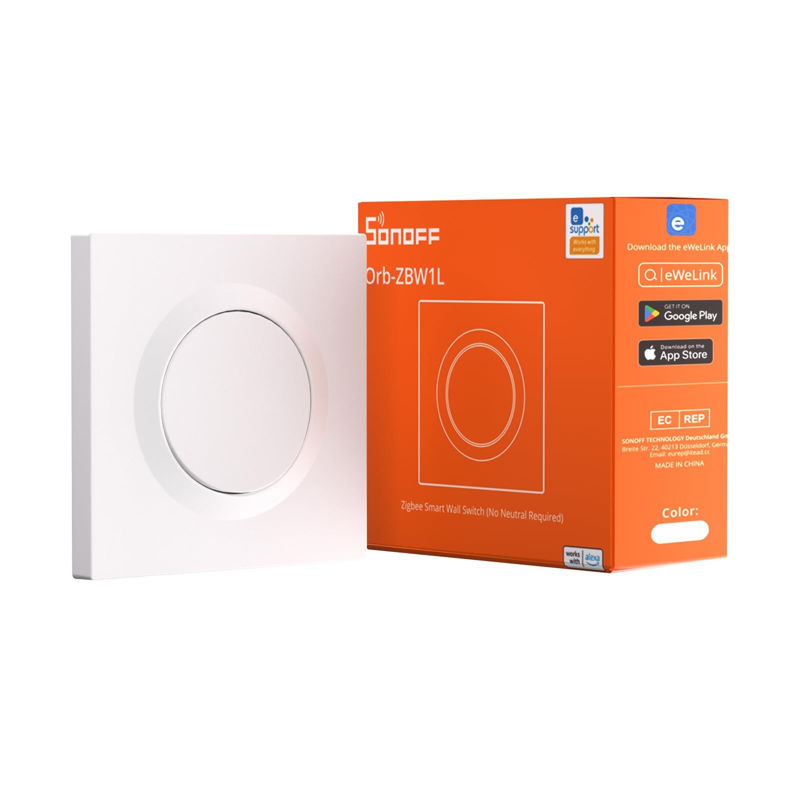 SONOFF Orb-ZBW1L Zigbee 30 Smart Wall Switch No Neutral Required 1-Gang 9290₽