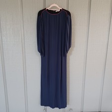 Tory Burch Maxi Dress Size XS Women Minimalist Preppy Viscose Color Navy
