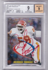 Derrick Thomas 1998 Collector's Edge Odyssey Prodigies Red Ink Autograph BGS 9