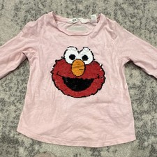H M 4T Pink Elmo Sesame Street Long Sleeve 100 Cotton Graphic Baby T-Shirt
