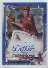 2021 Bowman Sapphire Edition Chrome Prospects William Holmes #BSPA-WH Auto 2g6