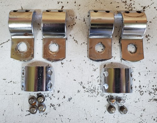 HARLEY DAVIDSON MULTI FIT APPLICATION 3-PC FOOTPEG CLAMPS FOR 1.25 IN BARS PAIR
