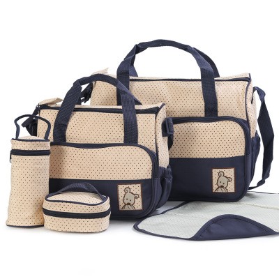 Baby Diaper Bag Set Mommy Maternity Stroller Nappy Bag Bottle Holder Travel Bag