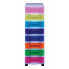 Really Useful Box Plastic 8-Drawer Storage Tower, 7 Liters, 36 1/2" x 15 3/4" x