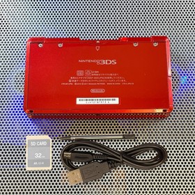 Nintendo 3DS Console Metallic Red Multi-Region Cartridge Compatible w/ SD Stylus