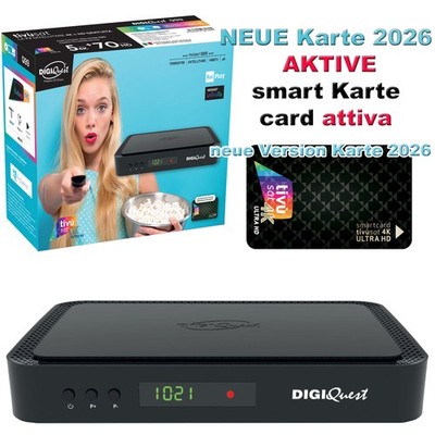DigiQuest Q99 4K Combo (NEUE 2026 KARTE AKTIV) HEVC UHD Tivusat Attiva