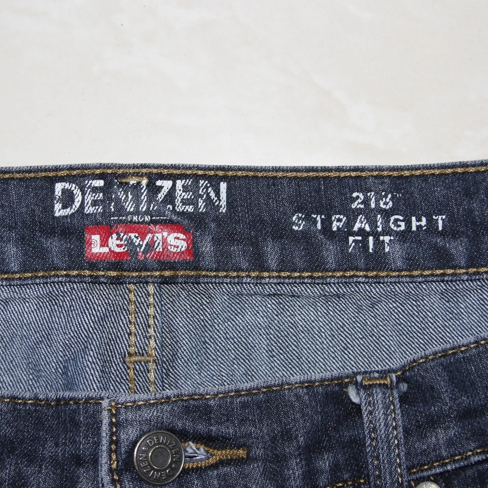 Levis Denizen 218 Straight Fit Dark Wash Denim Jeans Mens 32x34 - Image 2 of 4