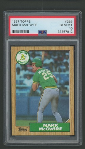 1987 Topps Mark McGwire 366 RC Rookie PSA 10 GEM MINT