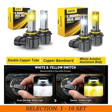 Auxito 9006 9005 Led Headlight Bulb Hi Low Beam Whitegolden Yellow Canbus 4-40x Auxito 9006 9005 Led Headlight Bulb Hi Low Beam Whitegolden Yellow Canbus 4-40x