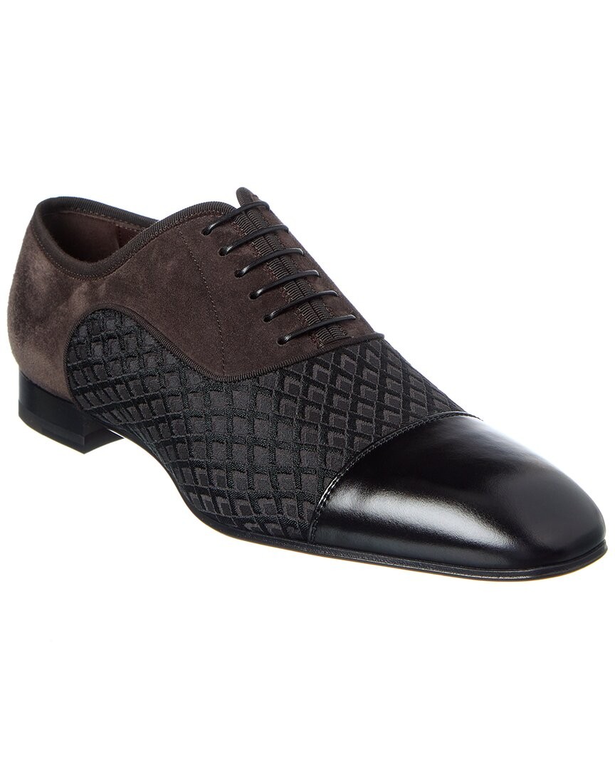 Christian Louboutin Greggo Suede - Leather Oxford Mens Brown 40 158790₽