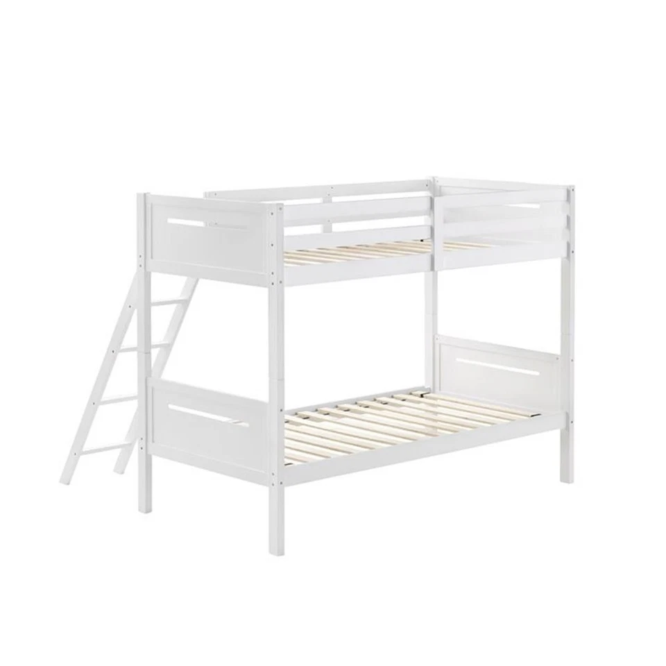 Litera de madera blanca Coaster Littleton Transitional Twin sobre Twin Foto 4 de 4