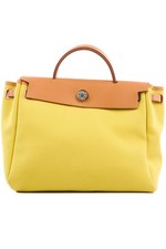 HERM�S YELLOW 2020 HERBAG 31 CANVAS SHOULDER BAG IN JAUNE CITRON