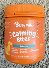 Zesty Paws Calming Bites Peanut Butter Flavored Chews for Dogs 90 ct EXP 2027