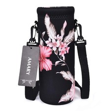 1000ML Neoprene Water Bottle Carrier Bag with Adjustable Shoulder Strap,Insul...