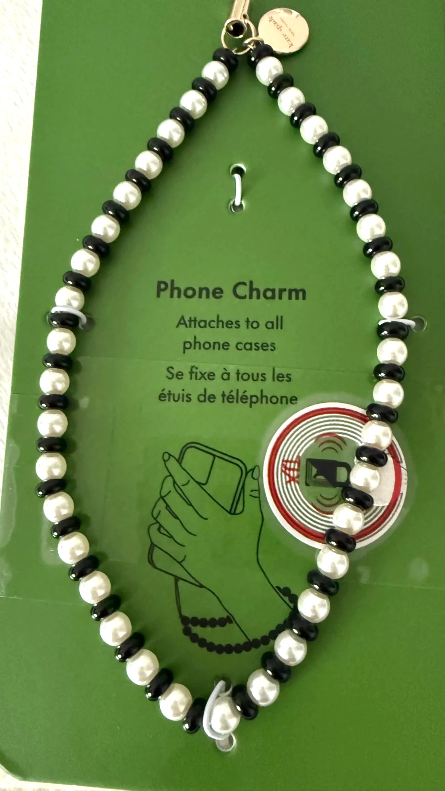 Kate Spade New York Phone Charm White Black Beaded Pearl All Phone Cases New thumbnail 2
