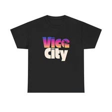 Grand Theft Auto Vice City Graphic T-Shirt Unisex Comfy Heavy Cotton Tee 