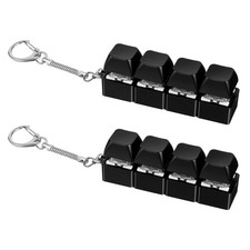 2 Pack Keyboard Fidget Clicker Keychain Button Sensory Toy ADHD Relief