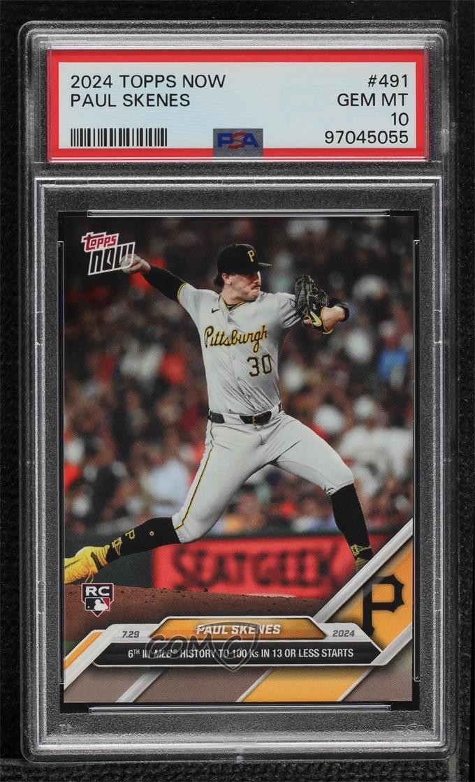 2024 Topps Now /9108 Paul Skenes #491 PSA 10 GEM MT 0i1b