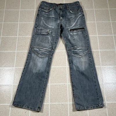 4WARDS Ring Denim Y2K Cargo Utility Jeans Wide Leg 30x31 Baggy Grunge Emo