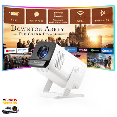 XuanPad White Smart Beamer 4K 20000 Lumen WiFi Bluetooth Tragbar