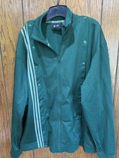 Adidas Ivy Park Jacket Mens XL Green Three Stripes Snap Front Track Top Athletic
