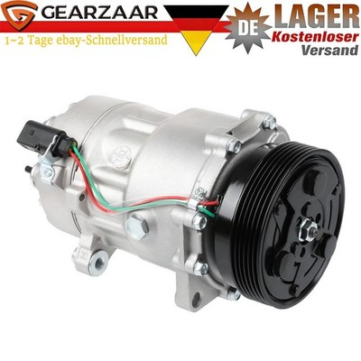 Klimakompressor für VW Golf 4 Jetta Passat Caddy 119mm 6PK R134a Gearzaar