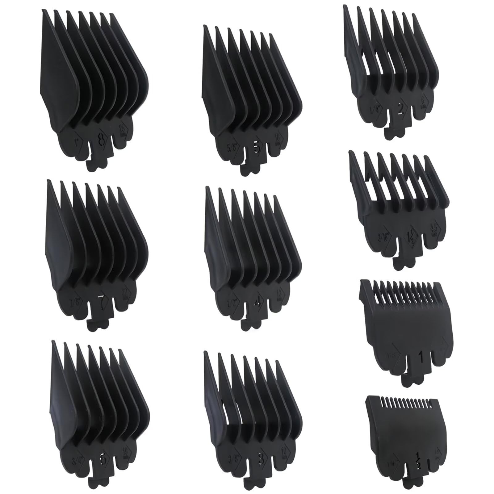 10 Pack Clipper Guards Set Replacement Fits for Conair HC224W/HC244NGBV/HCT24...