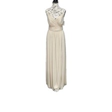 Davids Bridal Ruched Waist Dress Ivory Mesh Ball Gown Bridesmaid Hoco Prom
