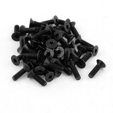 50Pcs Black M3 X 10Mm Alloy Steel Hex Socket Flat Head Countersunk Screws Bolts