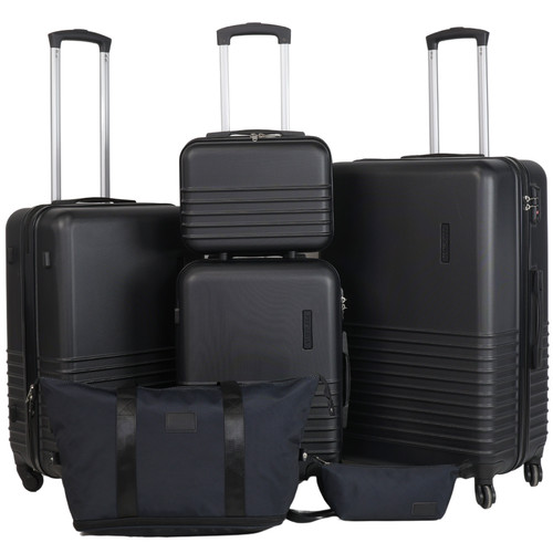 Mr Luggage ABS Travel Set - Black 6-Piece Lightweight Luggage
