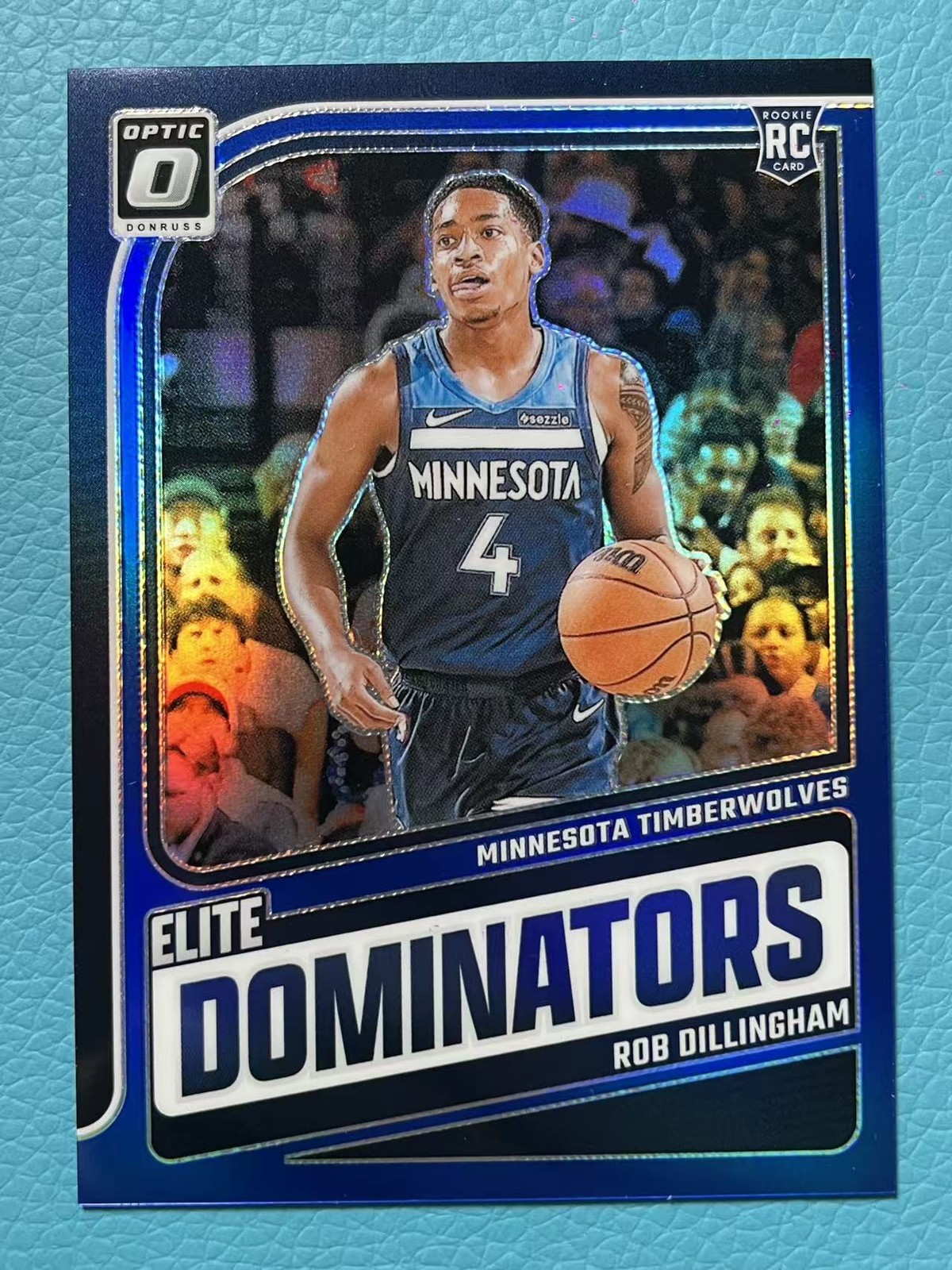 Rob Dillingham 2024-25 Panini Donruss Optic 39/49  Blue Elite Dominators RC #1