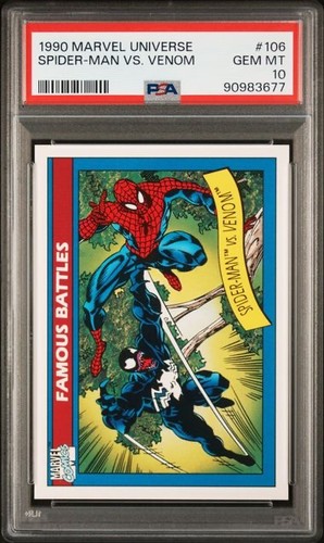 1990 MARVEL UNIVERSE #106 SPIDER-MAN VS VENOM 💎PSA 10💎