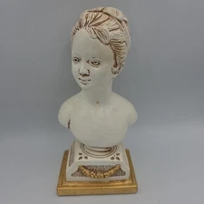 Vintage Jaru Victorian Woman Girl Bust Statue Sculpture 1974 10" high x4.5" wide