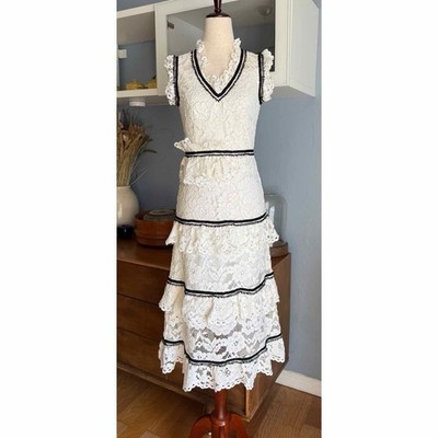 self portrait black and white dress Self-Portrait, black and white lace and crepe mini dress
