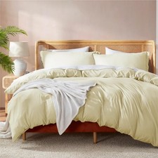 Nestl Vanilla Yellow Duvet Cover Full Size - Soft Full Size Duvet Cover Set, 3