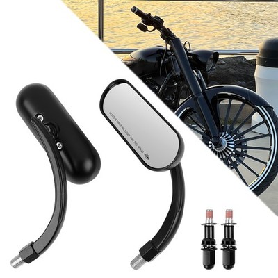 Schwarz Ovale Motorrad Rückspiegel für Harley Davidson Softail Breakout Custom