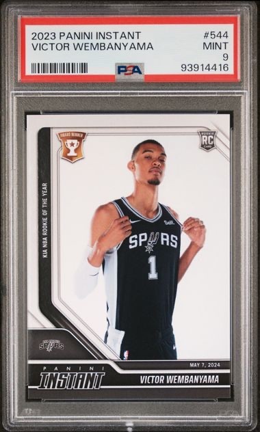 2023 PANINI INSTANT #544 VICTOR WEMBANYAMA ROOKIE RC PSA 9 view 1