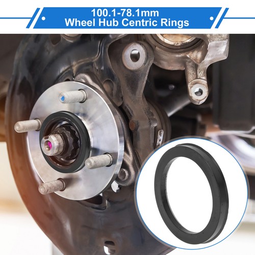 Wheel Hub Centric Rings 82.1mm To 68.1mm - 4 Pc Black Polycarbonate Adapter Rings For Aftermarket Wheels