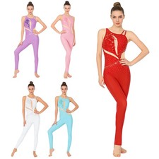 Women Gymnastics Unitard Backless Dance Bodysuits Ballet Leotards Skating