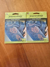 Lot of 2 Packages 2006 Flock Iron-On Appliques 2 Per Pkg  Jean-e-ology New